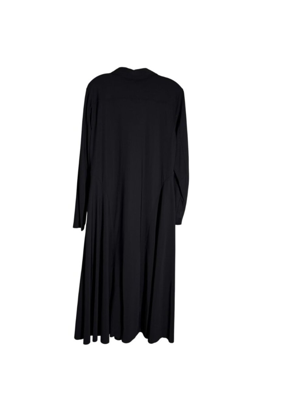 Athleta Black Midi Shirt Dress W/ Collar & Long Sleeves Button Front Size M - Picture 4 of 14